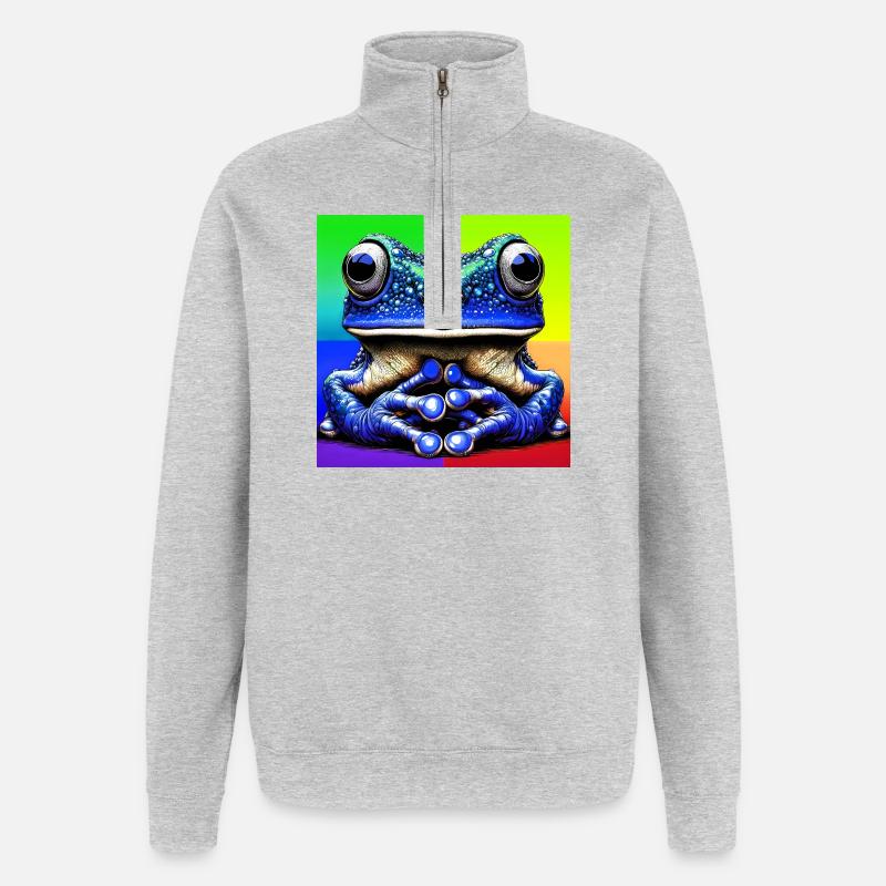 Frosch - Quarter-Zip-Sweatshirt - Grau meliert