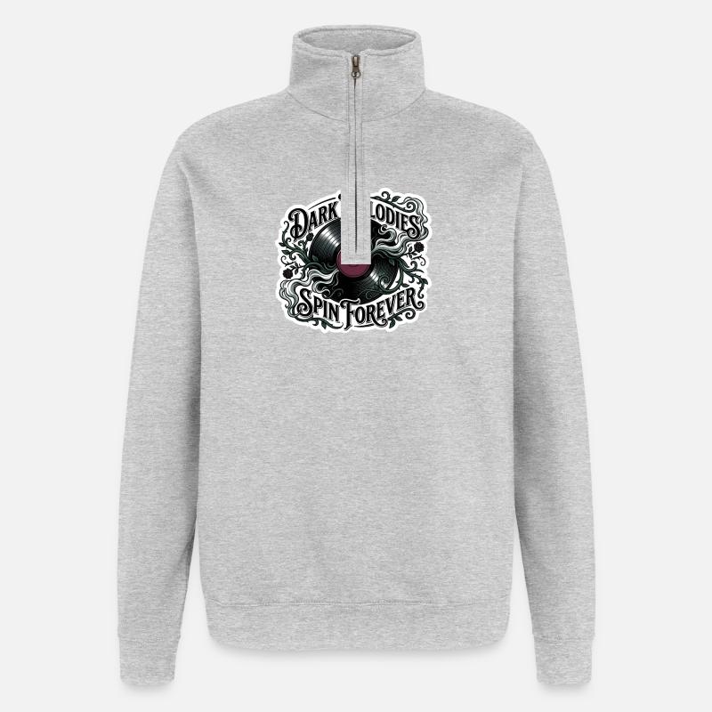 Dark Melodies Spin Forever - Quarter-Zip Sweatshirt - heather grey