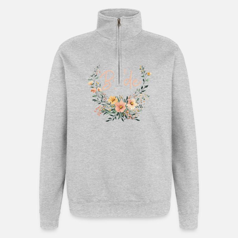 THE BRIDE! BOHO BLUMEN - Quarter-Zip-Sweatshirt - Grau meliert