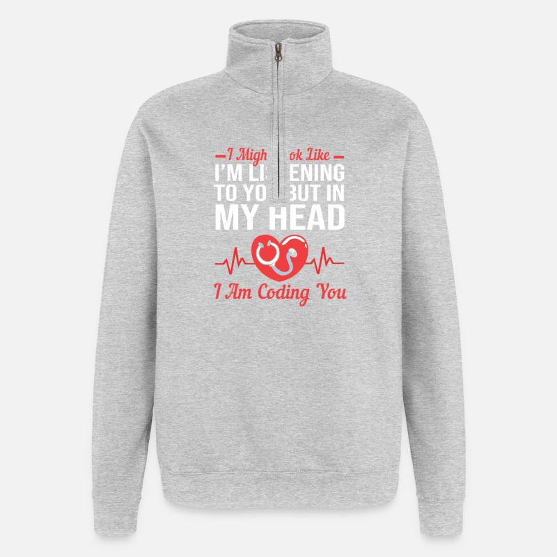Medizin Programmierer Medizinischer Coder - Quarter-Zip-Sweatshirt - Grau meliert