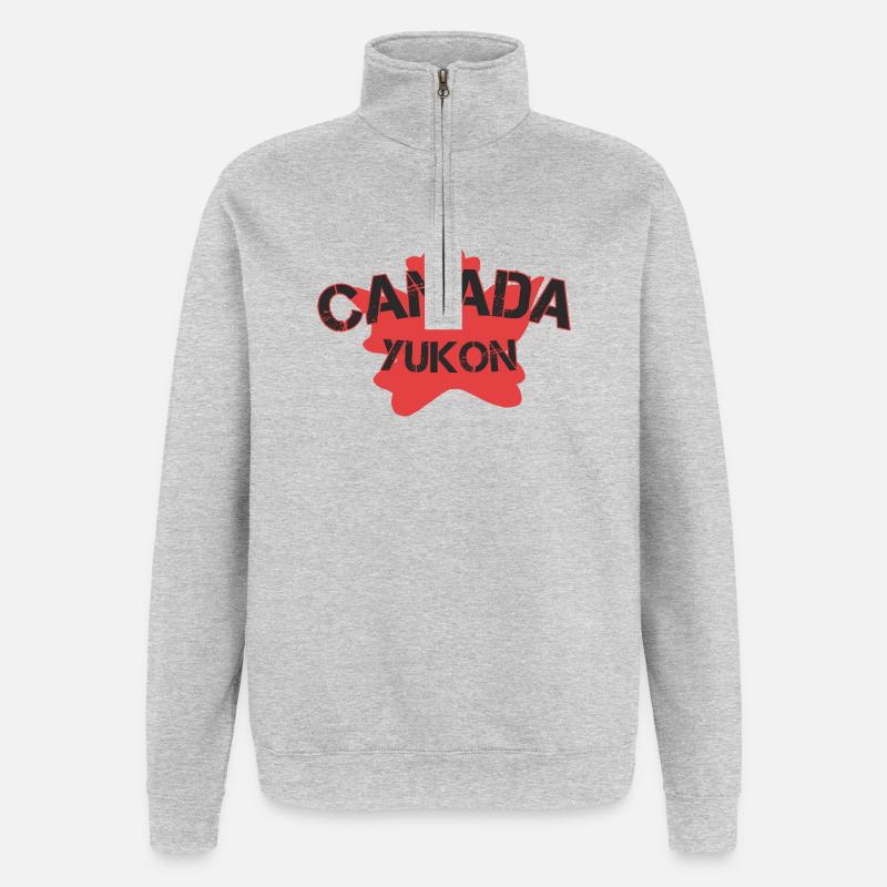 Yukon, Canada - Sweat à zip 1/4 - gris chiné