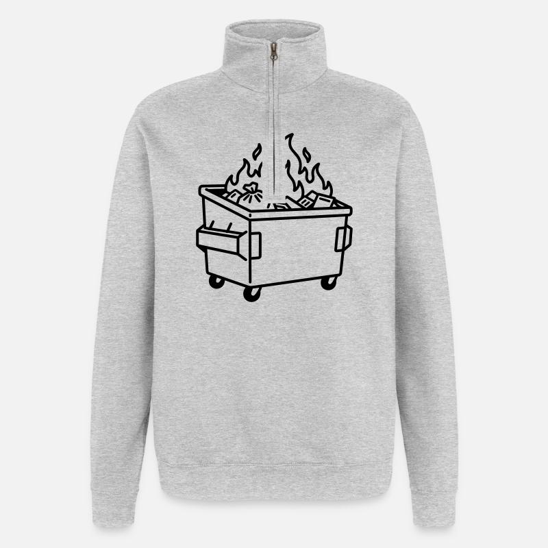 Dumpster Fire - Quarter-Zip Sweatshirt - heather grey