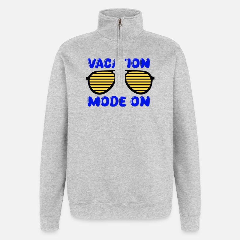 Mode vacances activé - Sweat à zip 1/4 - gris chiné