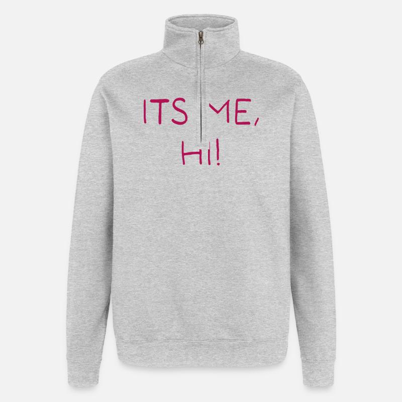 C’est moi, salut ! - Sweat à zip 1/4 - gris chiné