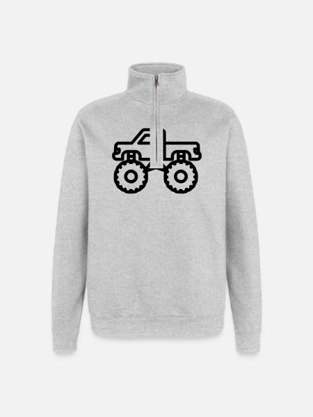 Monstertruck - Quarter-Zip-Sweatshirt - Grau meliert