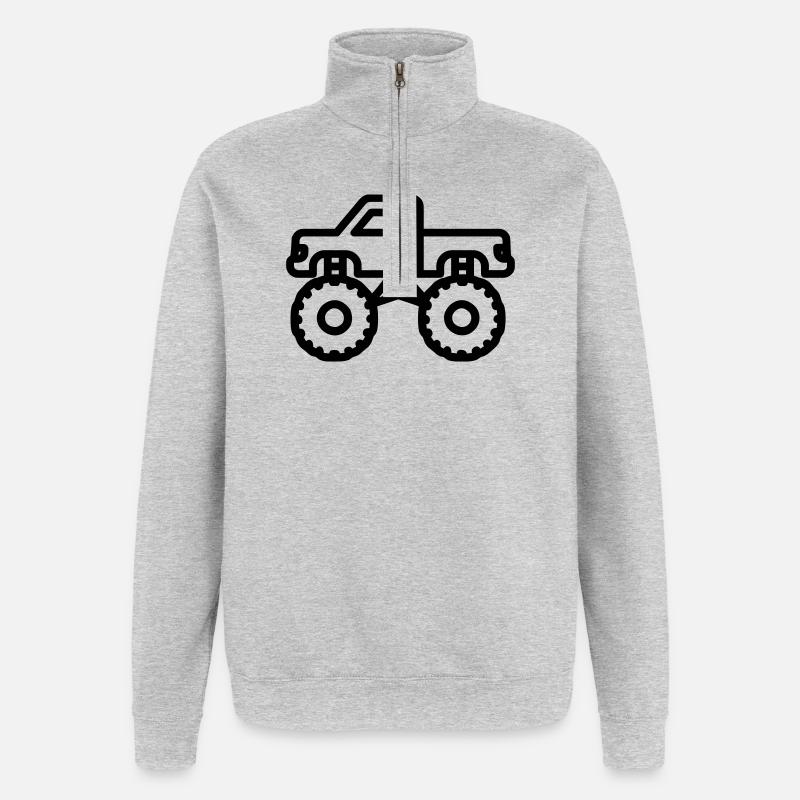 Monstertruck - Quarter-Zip-Sweatshirt - Grau meliert