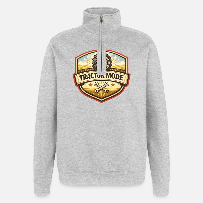 Traktor Modus Emblem - Quarter-Zip-Sweatshirt - Grau meliert