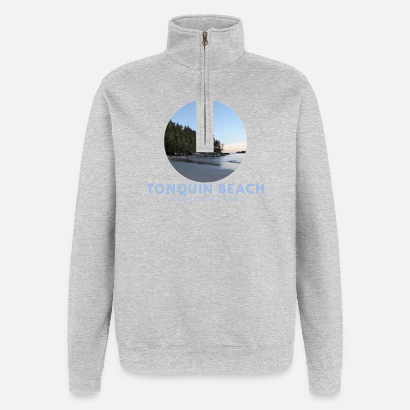 Forêt de Tonquin Beach Océan - Sweat à zip 1/4 - gris chiné