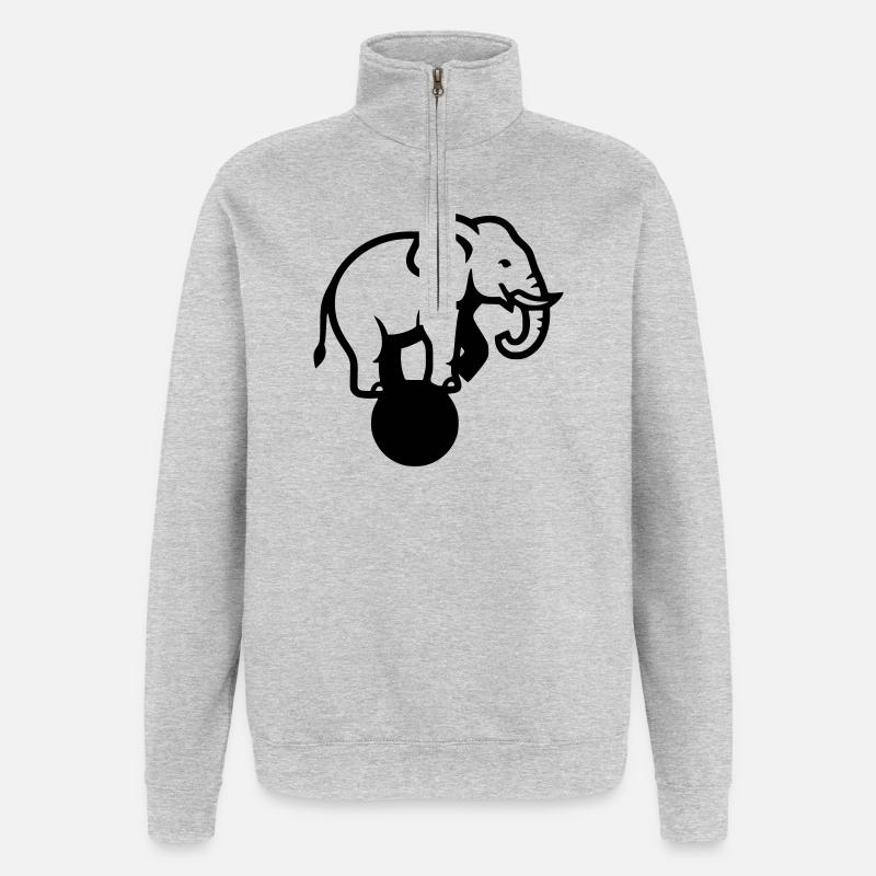 Elephant Ball Circus Acrobatics - Quarter-Zip Sweatshirt - heather grey