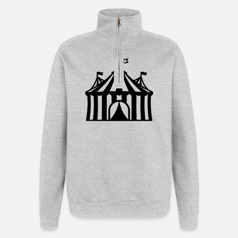 Zirkuszelt Manege Event Logo - Quarter-Zip-Sweatshirt - Grau meliert