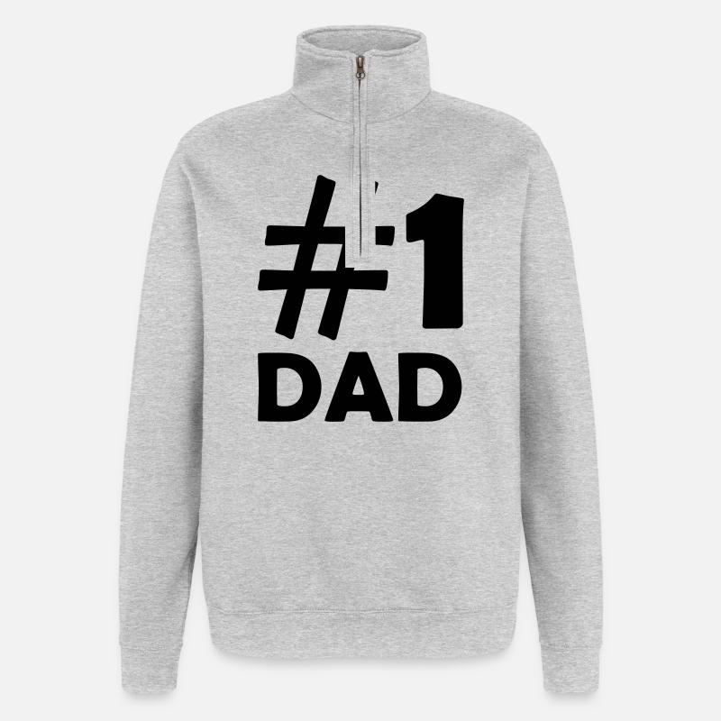 1 dad - Quarter-Zip Sweatshirt - heather grey