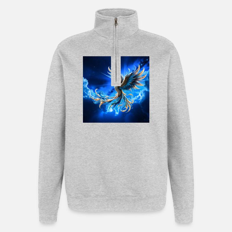 Phénix du Ciel de Feu - Sweat à zip 1/4 - gris chiné