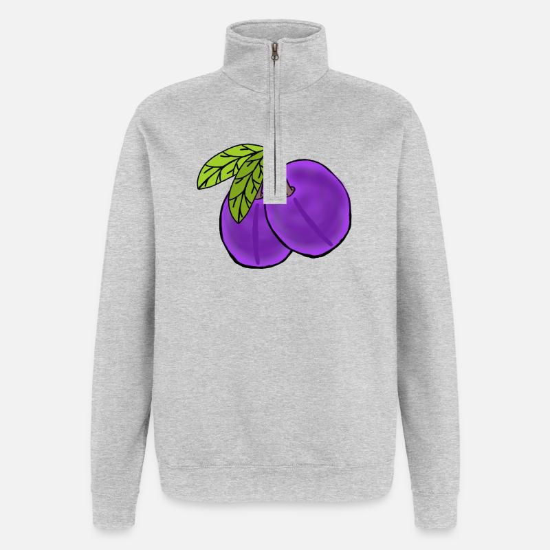 Plums Fruit Fruit Plum Garden - Quarter-Zip Sweatshirt - heather grey