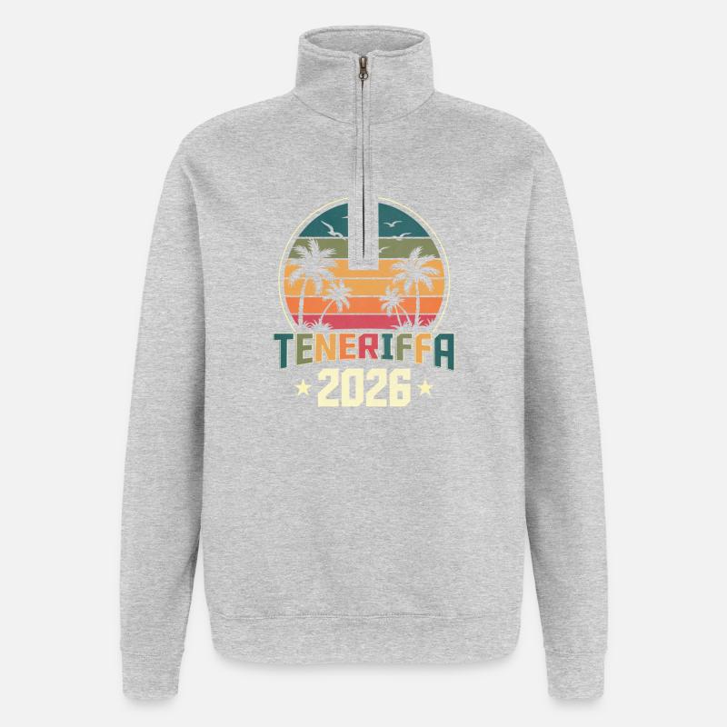 Teneriffa 2026 - Quarter-Zip-Sweatshirt - Grau meliert