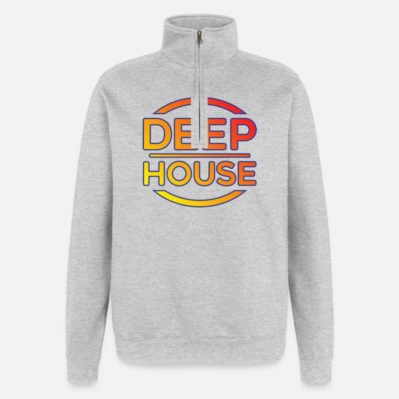 Blason néon de la maison profonde - Sweat à zip 1/4 - gris chiné