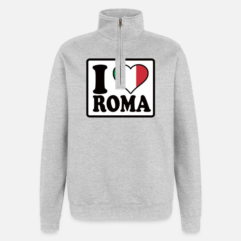 I love Roma, Rom - Quarter-Zip-Sweatshirt - Grau meliert