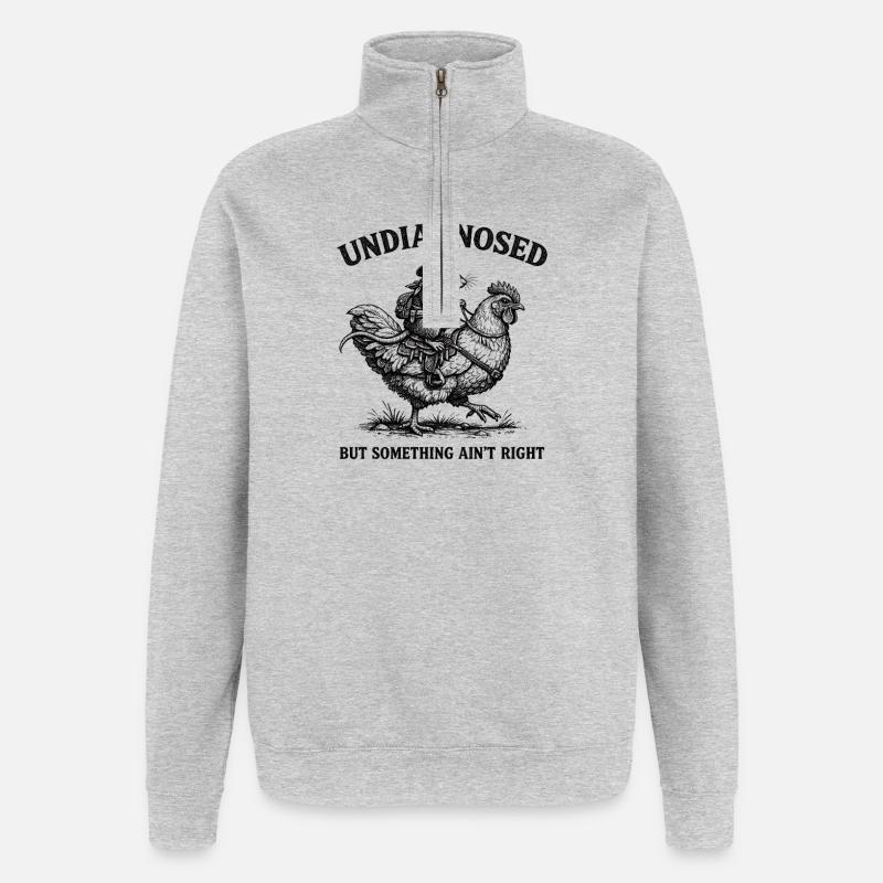 Niet gediagnosticeerd, maar er is iets mis - Sweatshirt met 1/4-rits - grijs gemêleerd