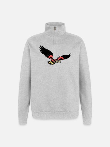 Adler Germany Fan Flag - Quarter-Zip Sweatshirt - heather grey