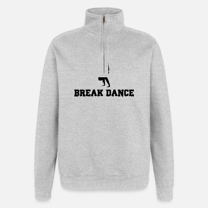 Danse break - Sweat à zip 1/4 - gris chiné