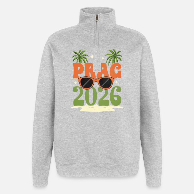 Prag 2026 - Quarter-Zip-Sweatshirt - Grau meliert