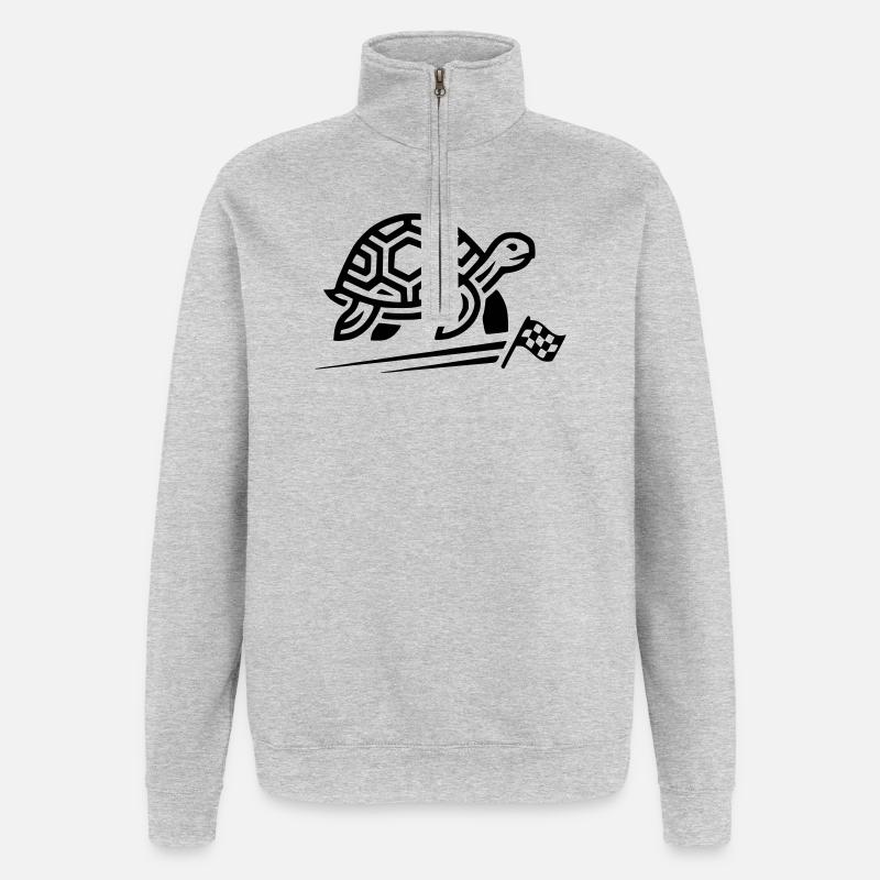 tortue - Sweat à zip 1/4 - gris chiné