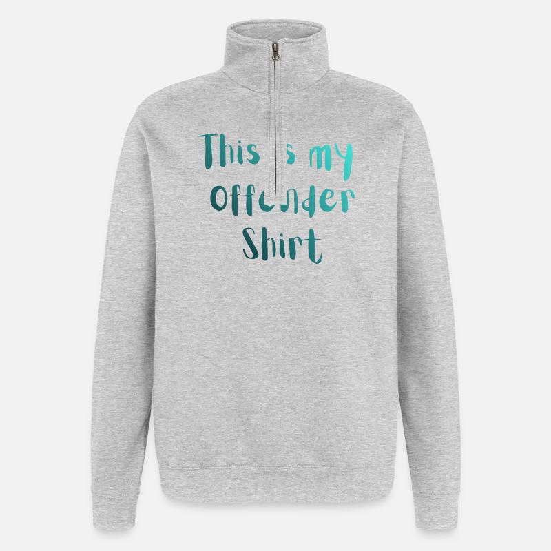 Das ist mein Straftäter-Hemd - Quarter-Zip-Sweatshirt - Grau meliert