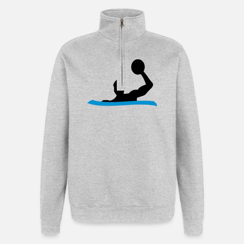 Waterpolo - Sweat à zip 1/4 - gris chiné