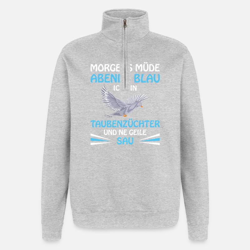 Taubenflüsterer brieftaubenzucht Taubenzüchter - Quarter-Zip-Sweatshirt - Grau meliert