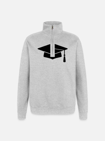 Doktorhut Abschluss Silhouette - Quarter-Zip-Sweatshirt - Grau meliert
