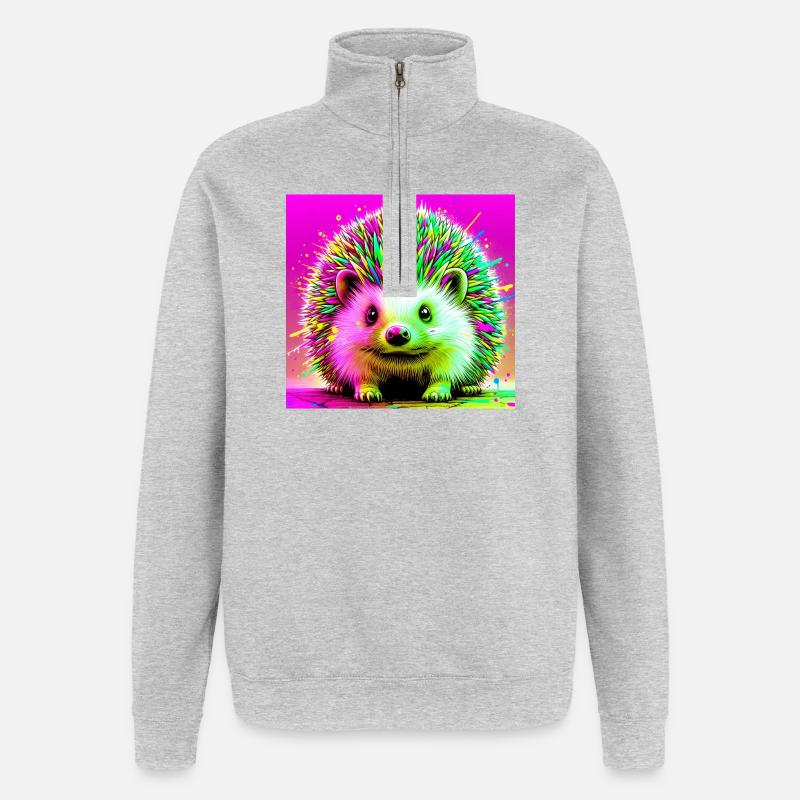 Igel - Quarter-Zip-Sweatshirt - Grau meliert