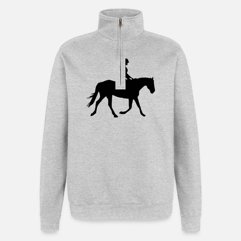 Cavalier - Sweat à zip 1/4 - gris chiné