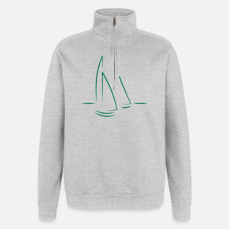 Sailboat Sailing Sailing - Quarter-Zip Sweatshirt - heather grey