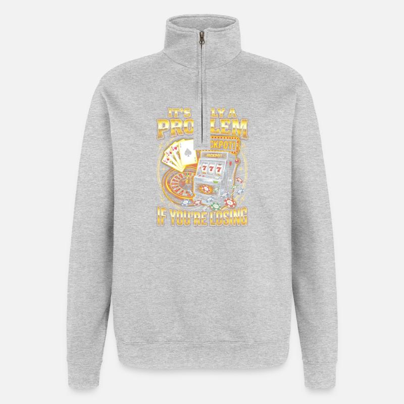 Only one problem: Losing - Quarter-Zip Sweatshirt - heather grey