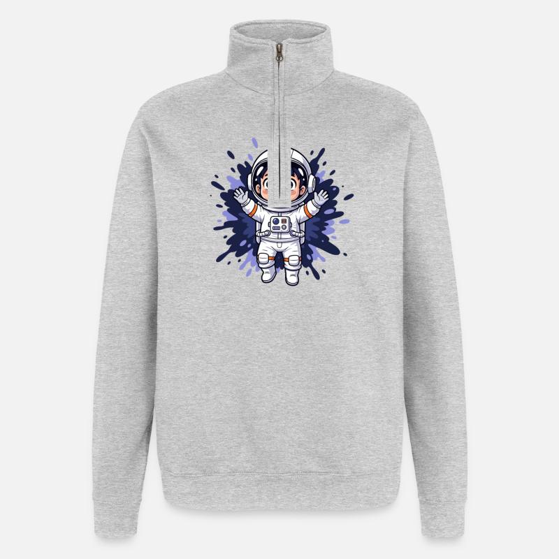 Petit Héros de l’Espace Astronaute - Sweat à zip 1/4 - gris chiné