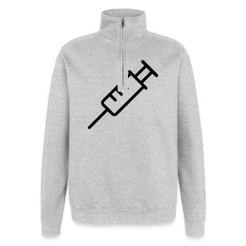 Spritze - Quarter-Zip-Sweatshirt - Grau meliert - Vorne - AI Model Female 172 light (172cm) & AI Model Male 178 dark (178cm)