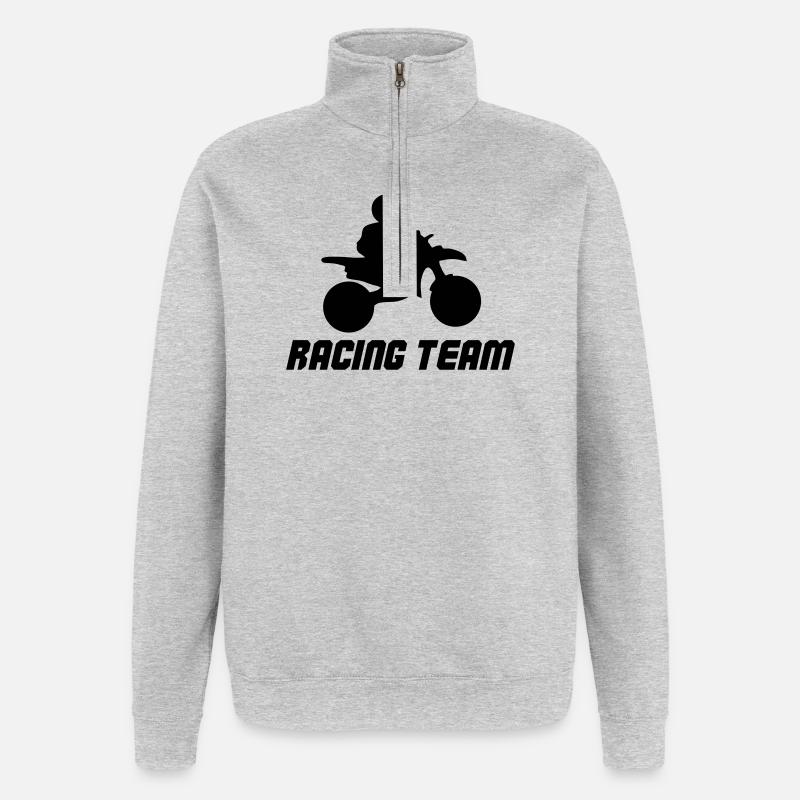 Équipe de course - Sweat à zip 1/4 - gris chiné