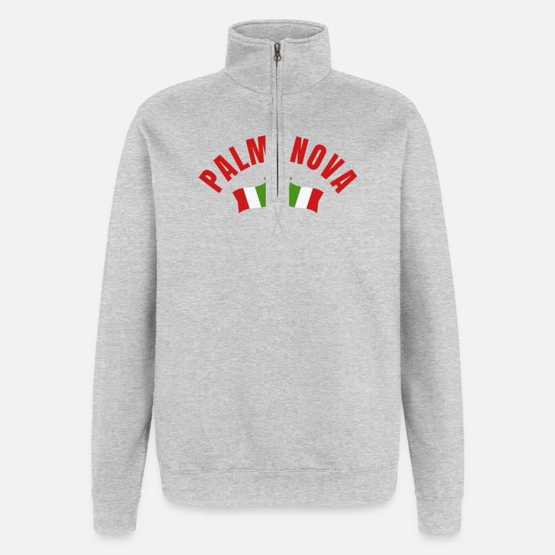Palmanova Drapeaux d’Italie - Sweat à zip 1/4 - gris chiné