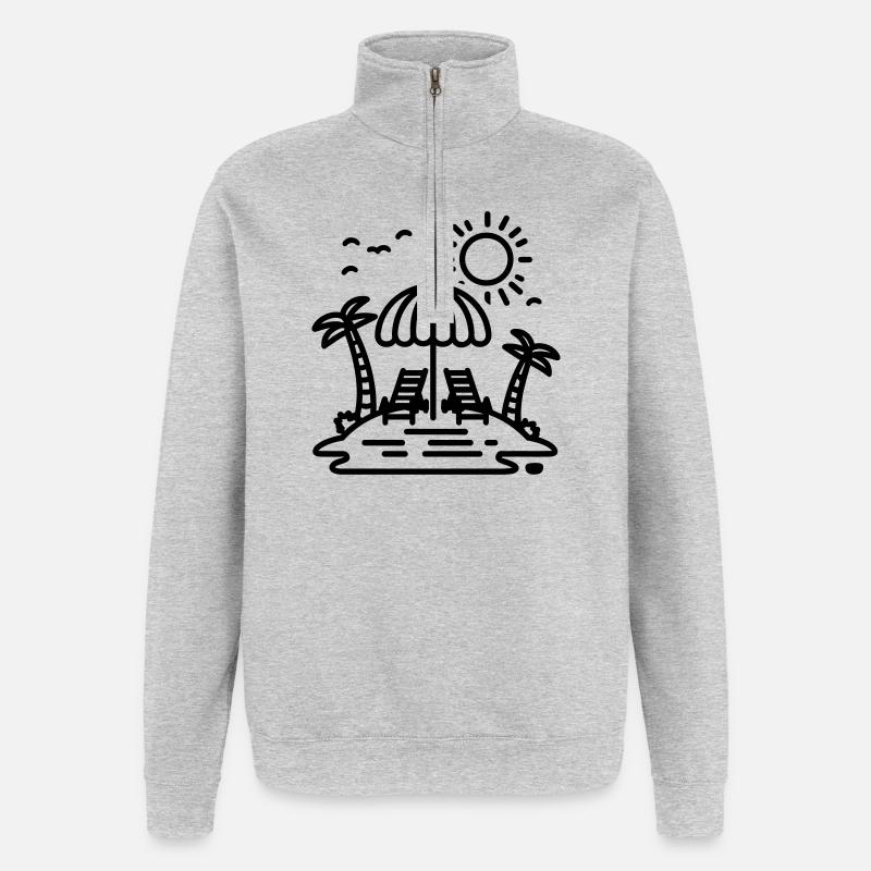 beach - Quarter-Zip Sweatshirt - heather grey