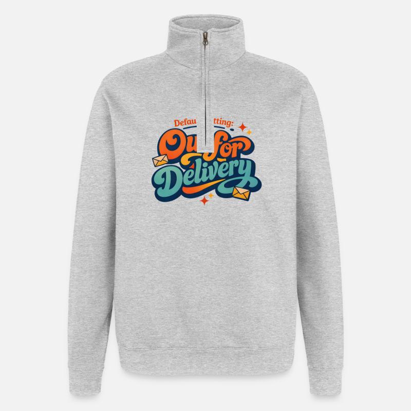 Standard mode delivery | Postman Saying - Quarter-Zip Sweatshirt - heather grey