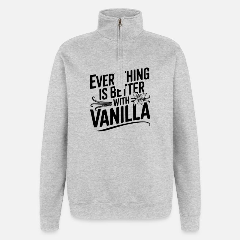 Everything Is Better with Vanilla - Quarter-Zip Sweatshirt - heather grey