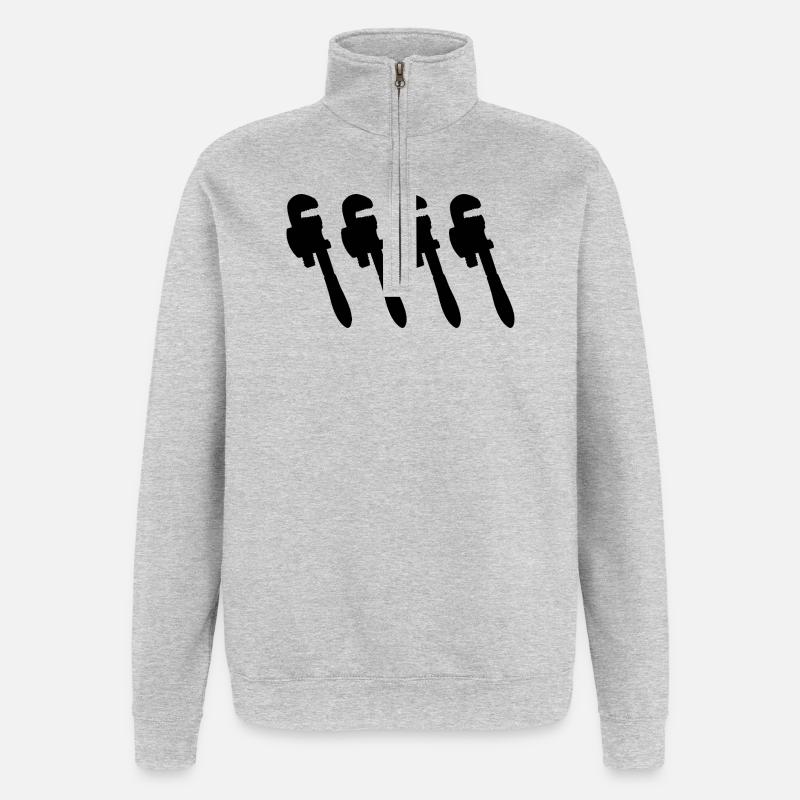 Pinces à pompe à eau - Sweat à zip 1/4 - gris chiné