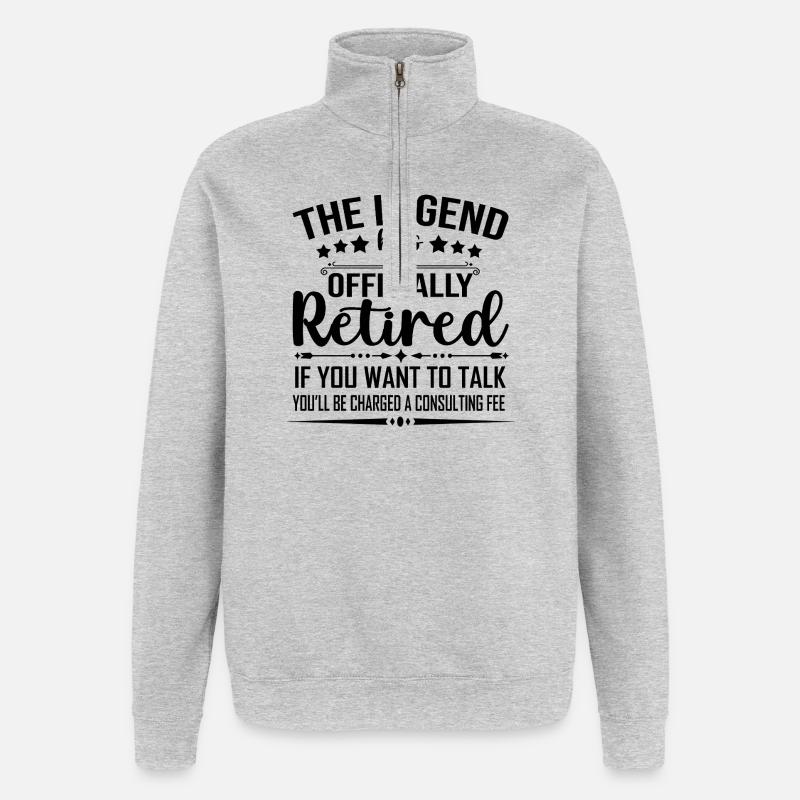 Drôle de déclaration sur la retraite - Sweat à zip 1/4 - gris chiné