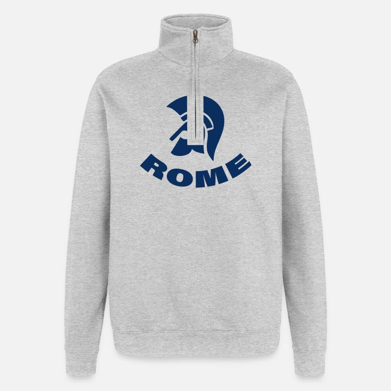 Rome - Sweat à zip 1/4 - gris chiné