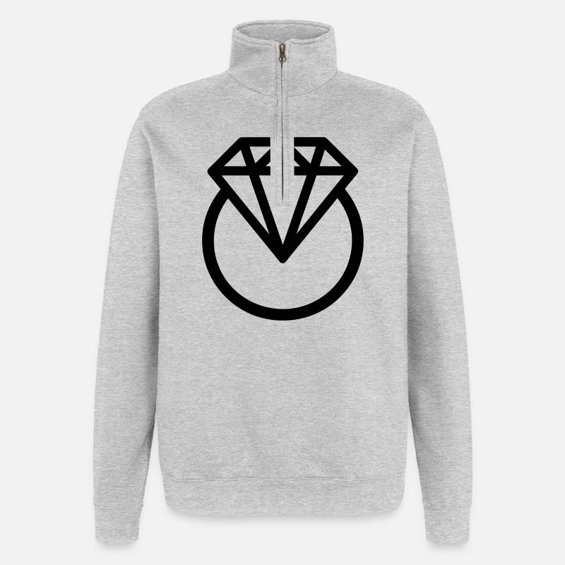 Diamond ring - Quarter-Zip Sweatshirt - heather grey