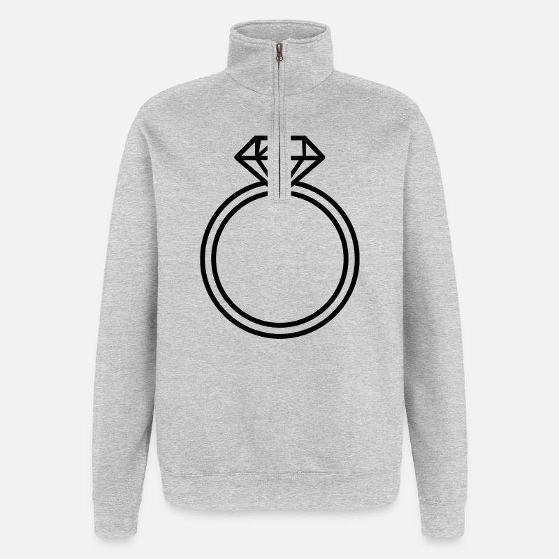 wedding ring, - Quarter-Zip Sweatshirt - heather grey