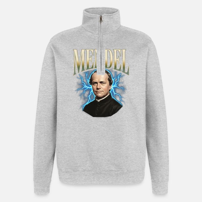 Gregor Mendel Donner - Sweat à zip 1/4 - gris chiné