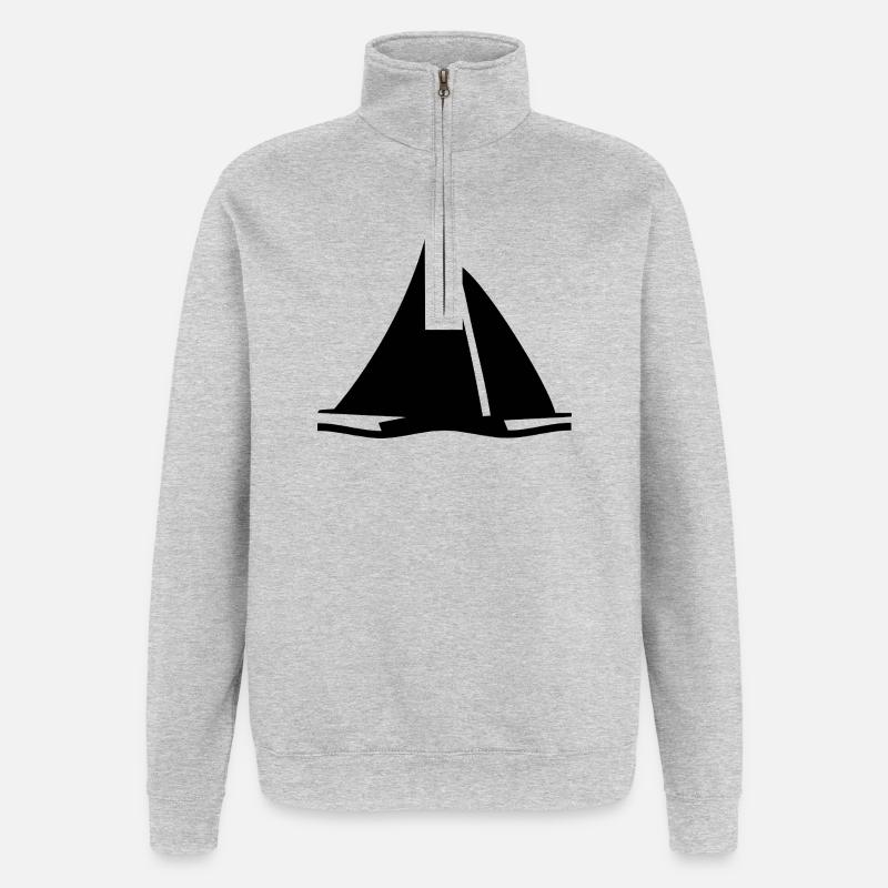 Voile - Sweat à zip 1/4 - gris chiné