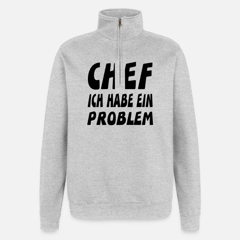Chef - Quarter-Zip-Sweatshirt - Grau meliert