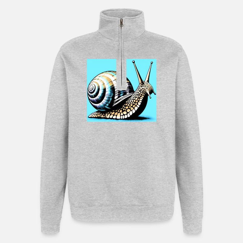 Snail - Quarter-Zip Sweatshirt - heather grey