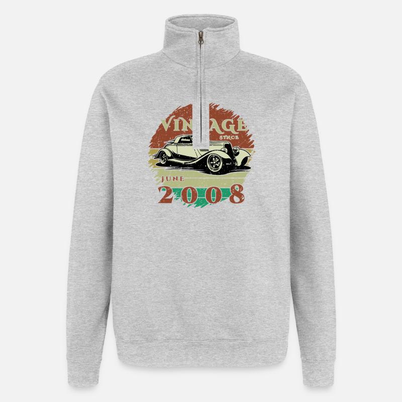 18e anniversaire - Classiques - Millésime depuis 06/2008 - Sweat à zip 1/4 - gris chiné